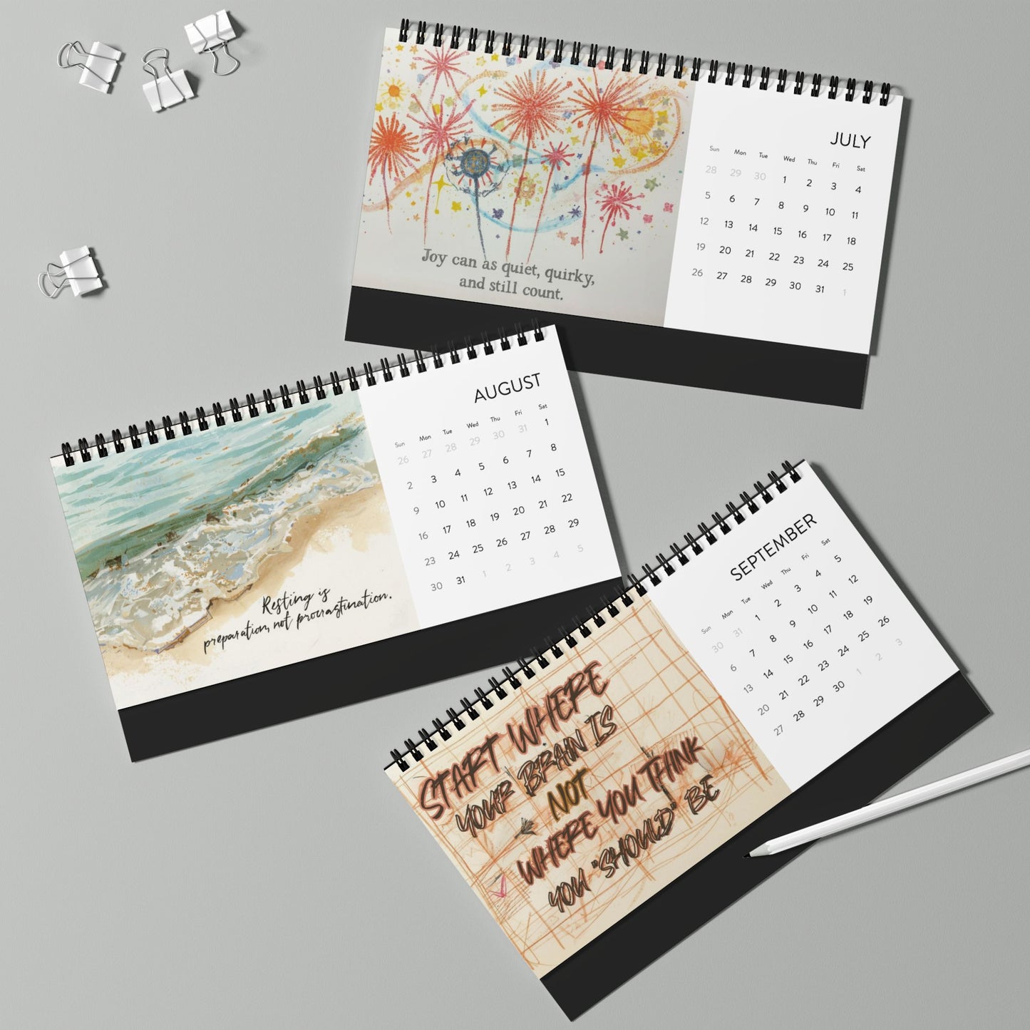 The Gentle Year 2026 Desktop Calendar — Neurodivergent - Affirming Inspirational Desk Calendar - You're My Kind of Weird