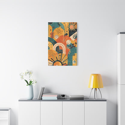 Dopamine Fun Abstract Retro Sunset Collage Canvas - You're My Kind of Weird