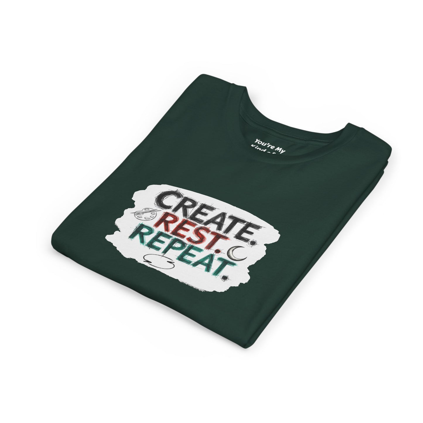 Create. Rest. Repeat. Kids Kwanzaa Shirt | Youth Creativity Tee | Uplifting Holiday Gift for Young Dreamers - You're My Kind of Weird