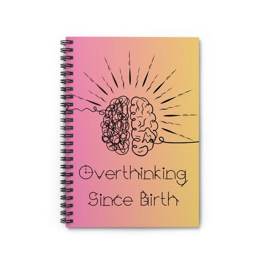 Overthinking Pink and Peach Spiral Notebook - Creative Journal for Writers, Students, and Planners, Gift for Anxiety Relief, School Supplies, Mental [...]