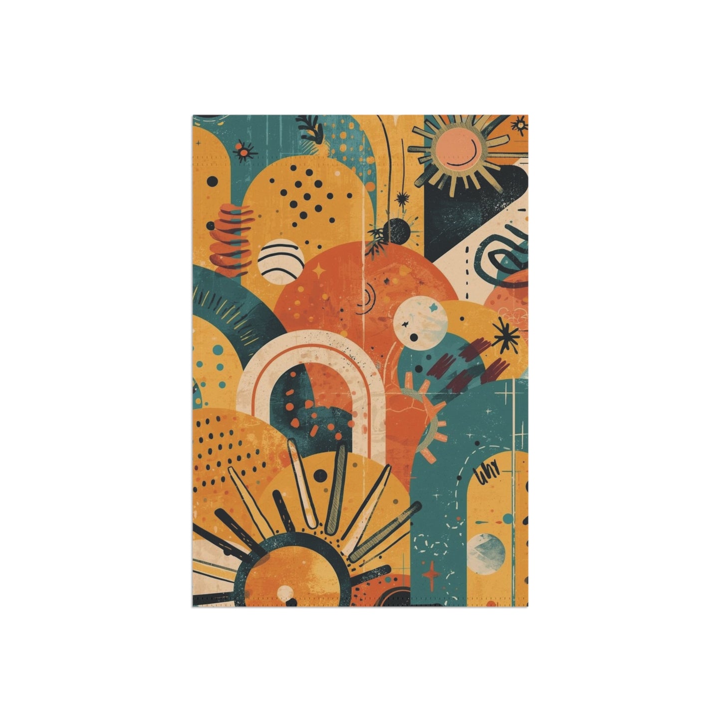 Dopamine Fun Abstract Retro Sunburst Garden Banner | House Flag, Mid Century Floral - You're My Kind of Weird