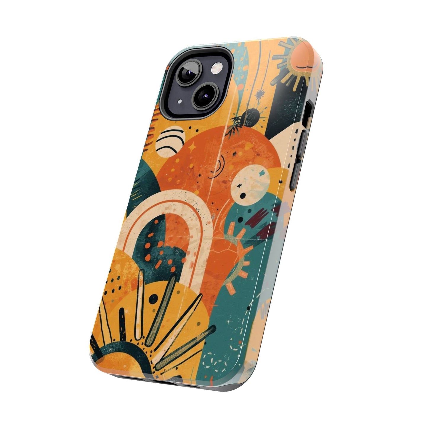 Dopamine Abstract Retro Sun and Moon iPhone Case | Tough Phone Cases - You're My Kind of Weird