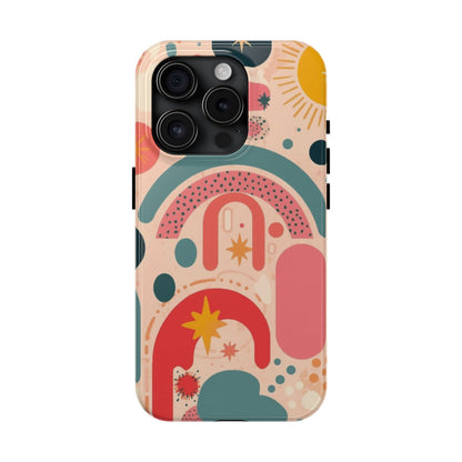 Dopamine Blast Retro Rainbow Pattern i - Phone Case | Abstract Boho Sun Design - You're My Kind of Weird