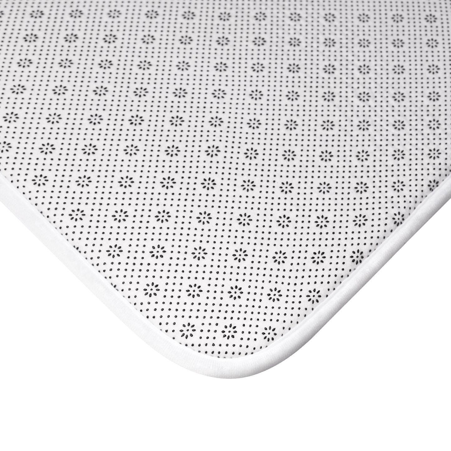 Gear Pattern Bath Mat, Blue White Bathroom Rug - You're My Kind of Weird