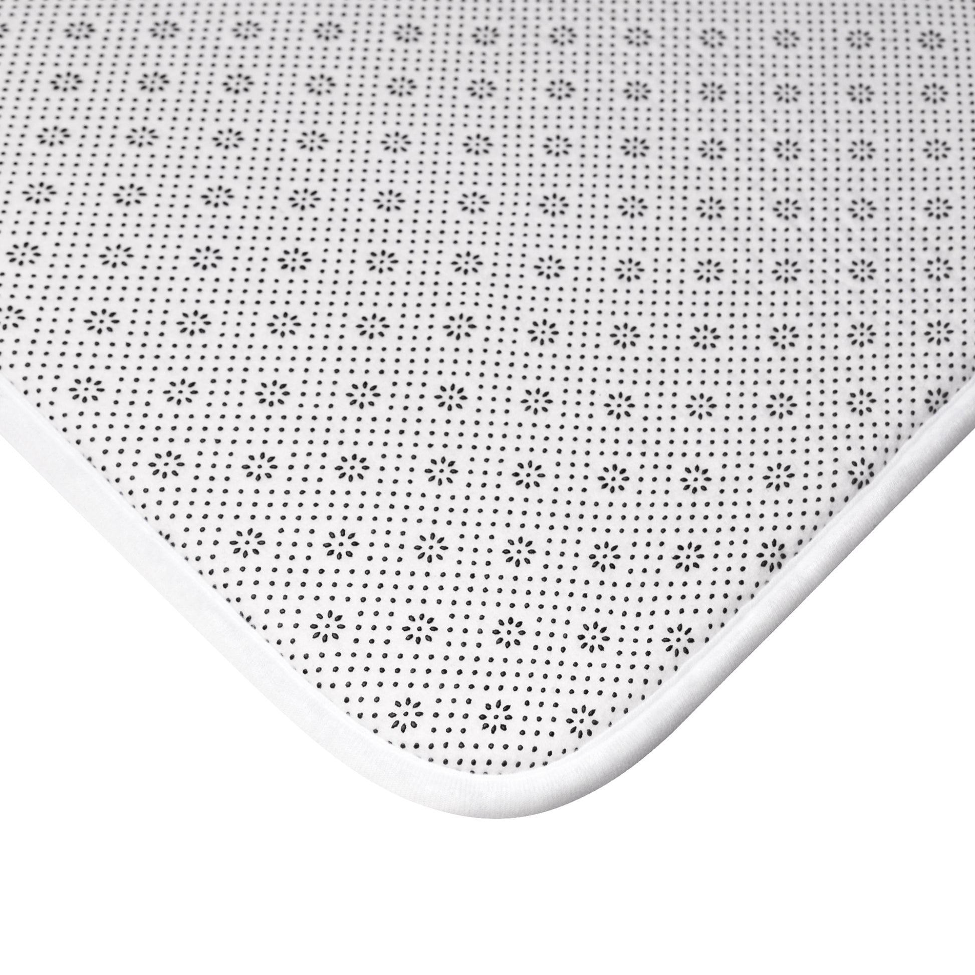 Gear Pattern Bath Mat, Blue White Bathroom Rug - You're My Kind of Weird