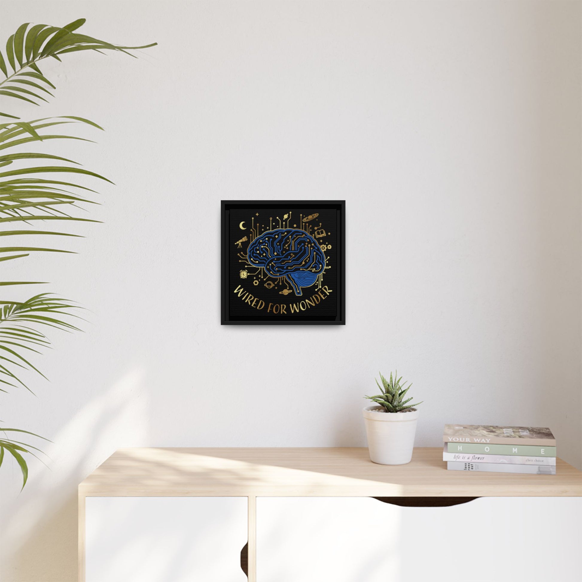 Framed Matte Canvas - "Wired for Wonder" Brain Art - You're My Kind of Weird