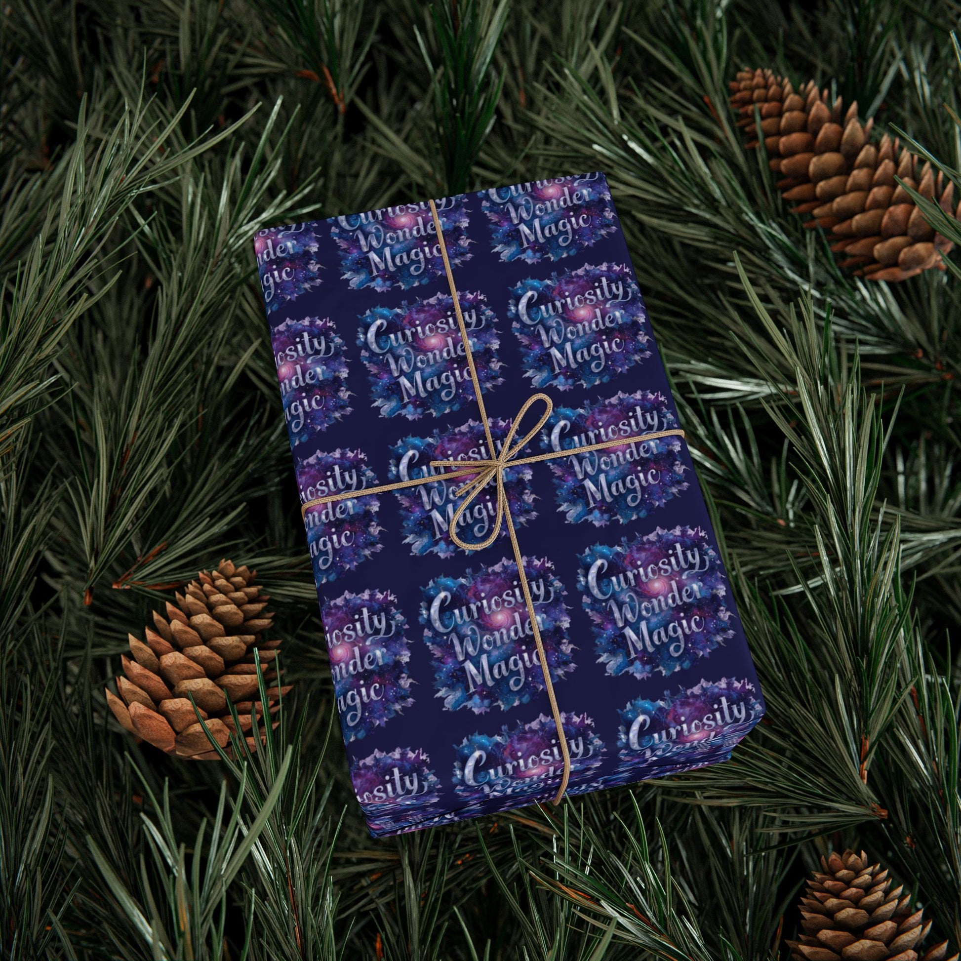Neuroverse “Curiosity, Wonder & Magic” Wrapping Paper – Cosmic Gift Wrap for Dreamers | 30x36 or 30x72 | Glossy or Matte Finish - You're My Kind of Weird