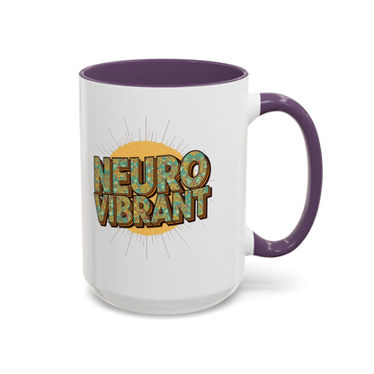 Neuro Vibrant Coffee Mug — Colorful Sunburst Accent Mug (15oz) - You're My Kind of Weird