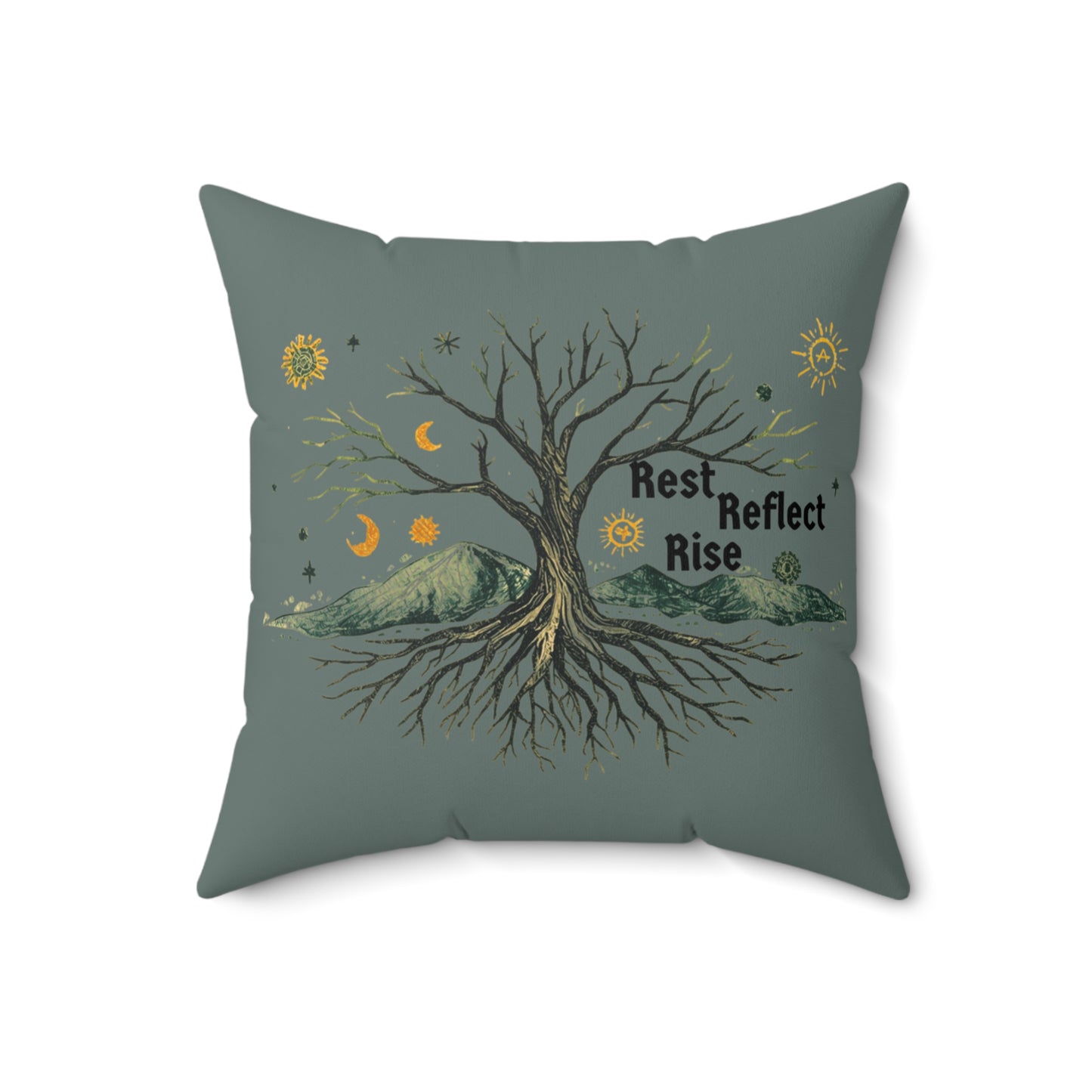 Solstice Nature - Inspired Decorative Pillow, Rest Reflect Rise Cushion - You're My Kind of Weird