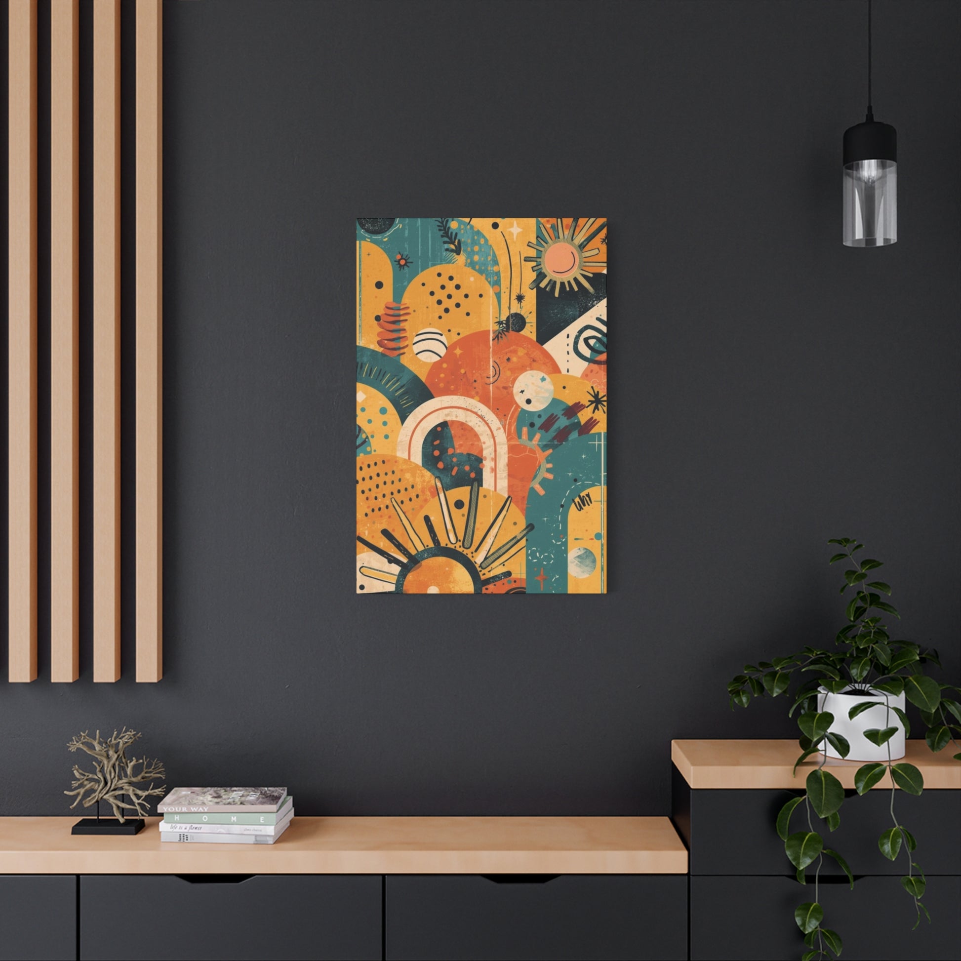 Dopamine Fun Abstract Retro Sunset Collage Canvas - You're My Kind of Weird