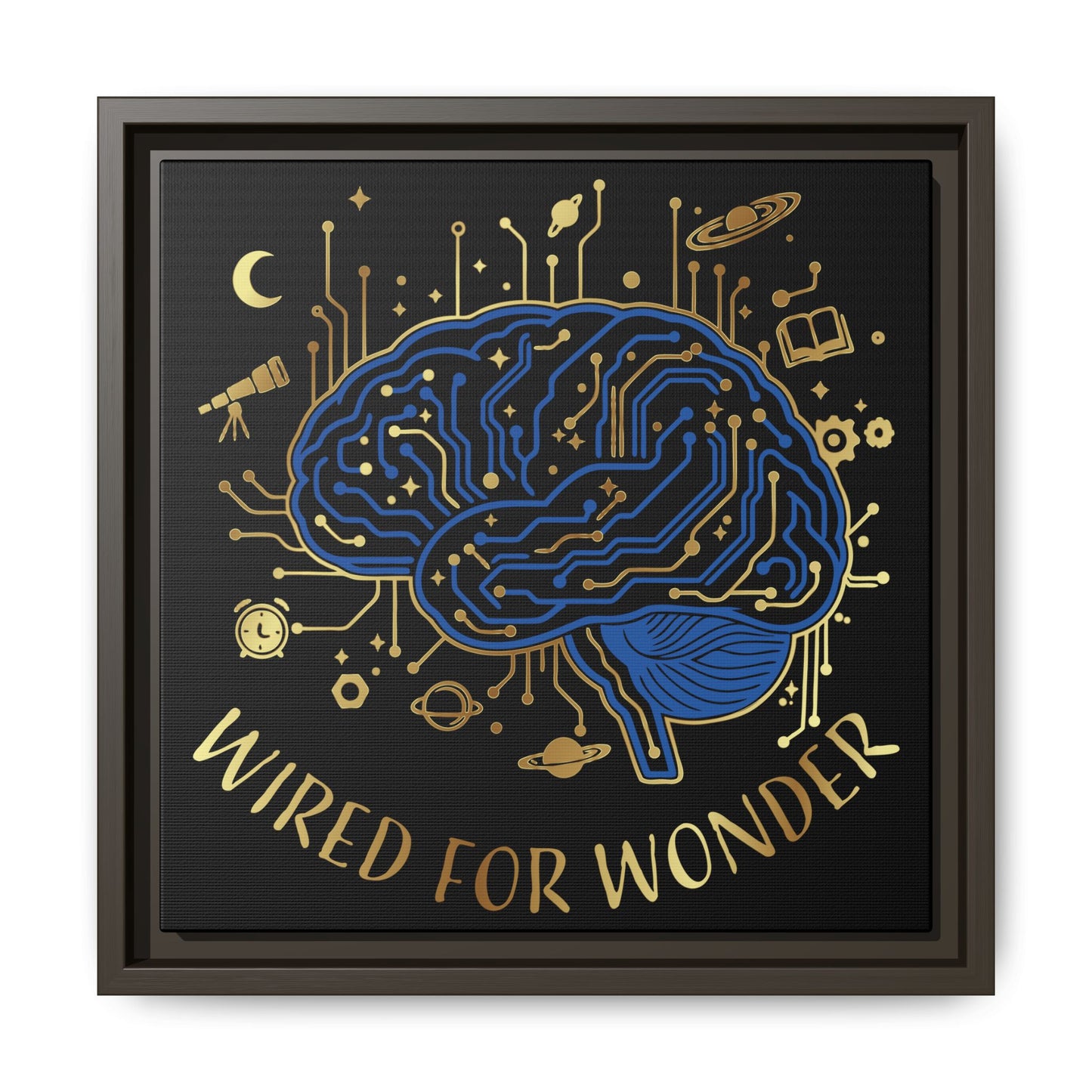 Framed Matte Canvas - "Wired for Wonder" Brain Art - You're My Kind of Weird