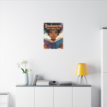 Bookworm Canvas Art | Reading Decor for Book Lovers, Wall Art for Kids, Unique Gift for Readers, Educational Wall Decor, Literary Gift