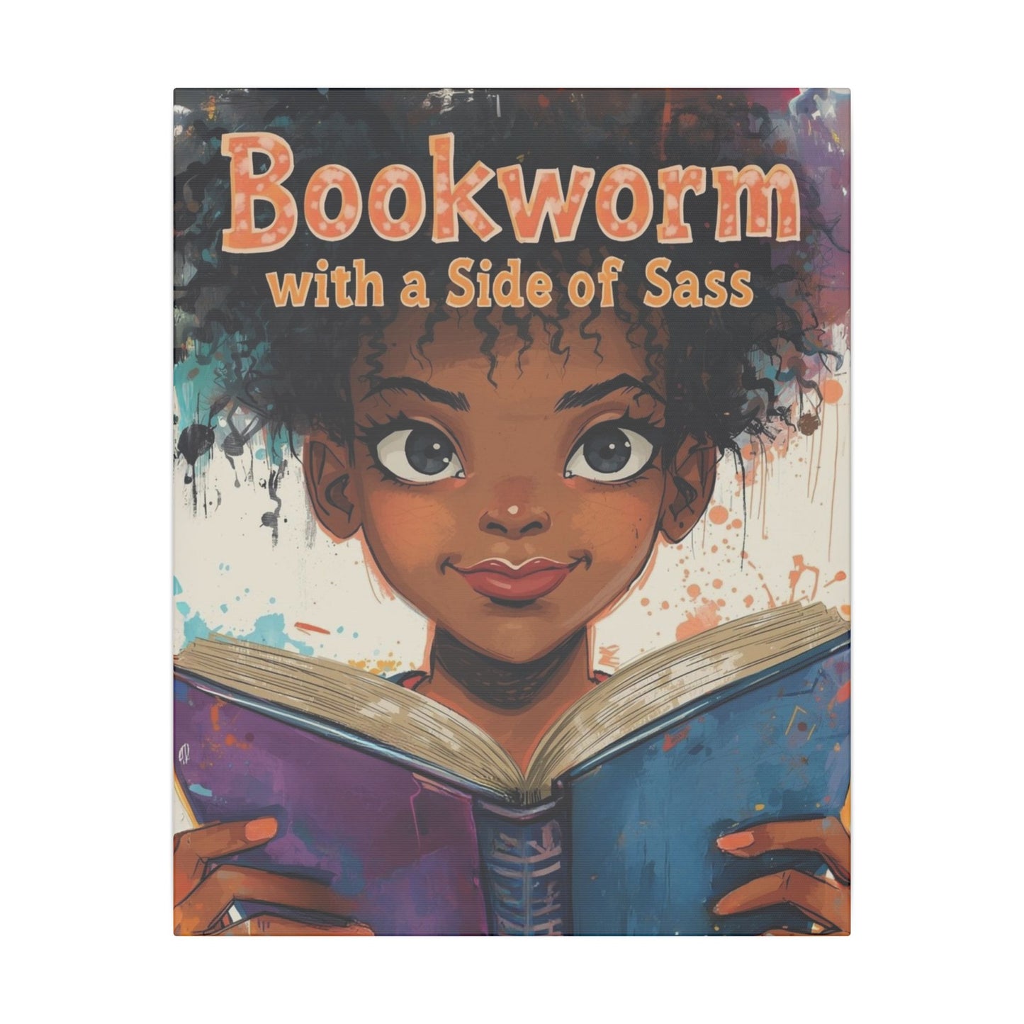 Bookworm Canvas Art | Reading Decor for Book Lovers, Wall Art for Kids, Unique Gift for Readers, Educational Wall Decor, Literary Gift
