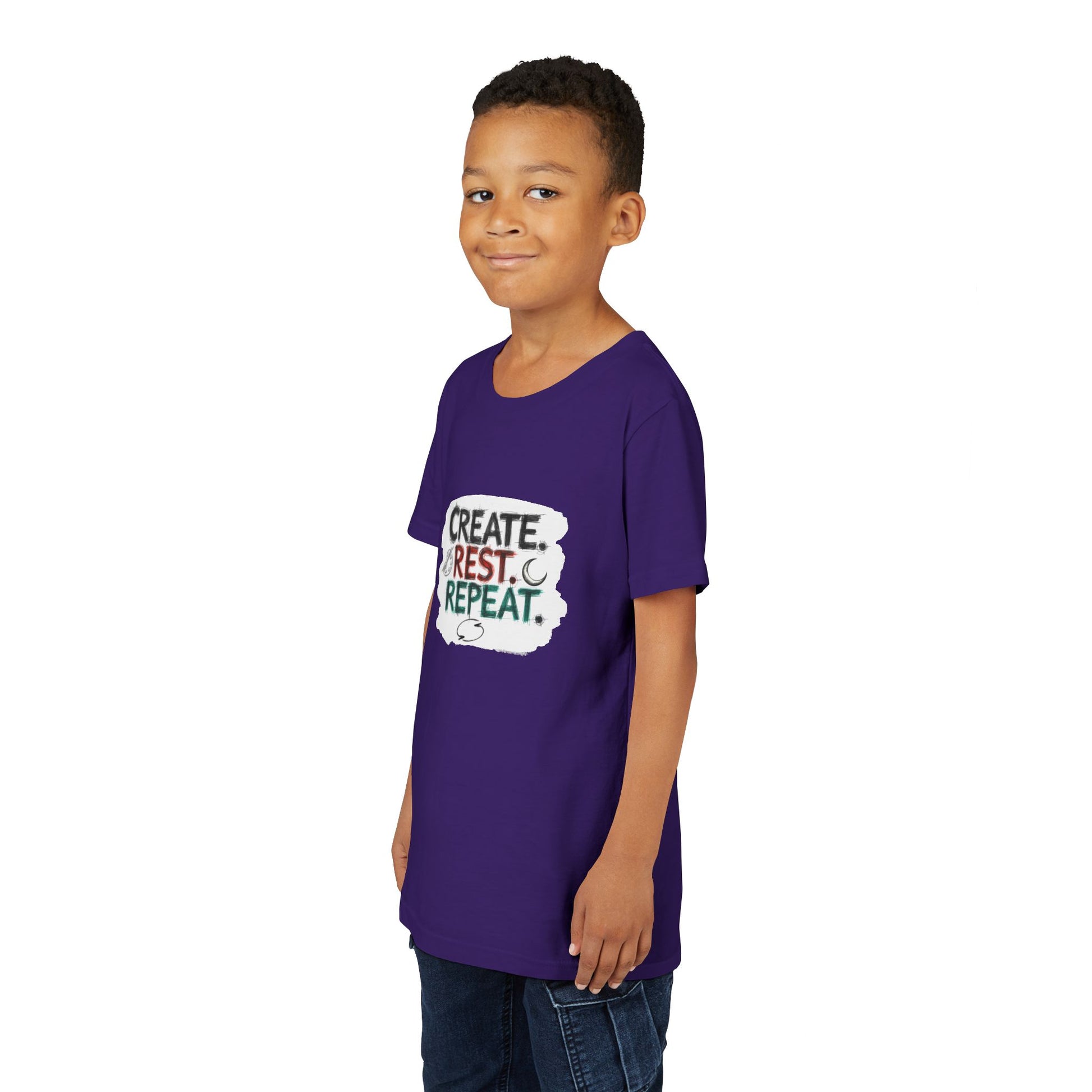 Create. Rest. Repeat. Kids Kwanzaa Shirt | Youth Creativity Tee | Uplifting Holiday Gift for Young Dreamers - You're My Kind of Weird