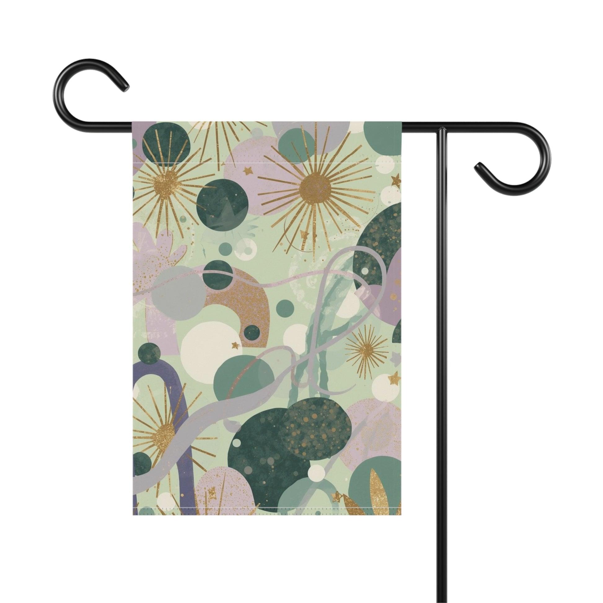 Dopamine Abstract Botanical Pattern Garden Flag | Mid Century Floral House Banner - You're My Kind of Weird