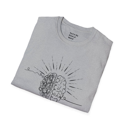 Creative Thinking Unisex T-Shirt, Fun Gift for Overthinkers, Comfortable Casual Wear, Brain Art Tee, Gift for Birthdays or Holidays
