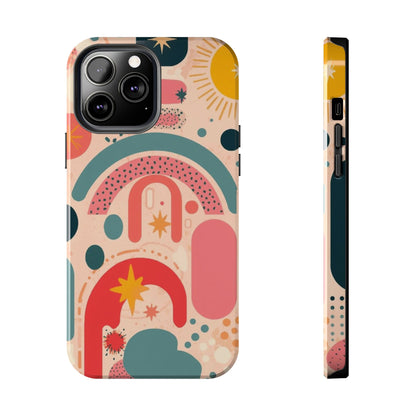Dopamine Blast Retro Rainbow Pattern i - Phone Case | Abstract Boho Sun Design - You're My Kind of Weird