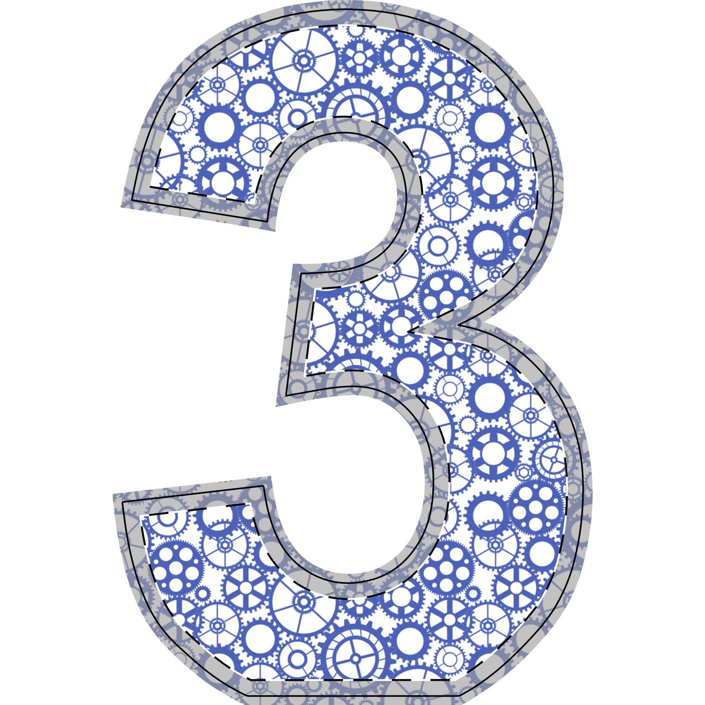 Freestanding Blue Gear Wooden Letters & Shapes - You're My Kind of Weird