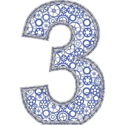 Freestanding Blue Gear Wooden Letters & Shapes - You're My Kind of Weird