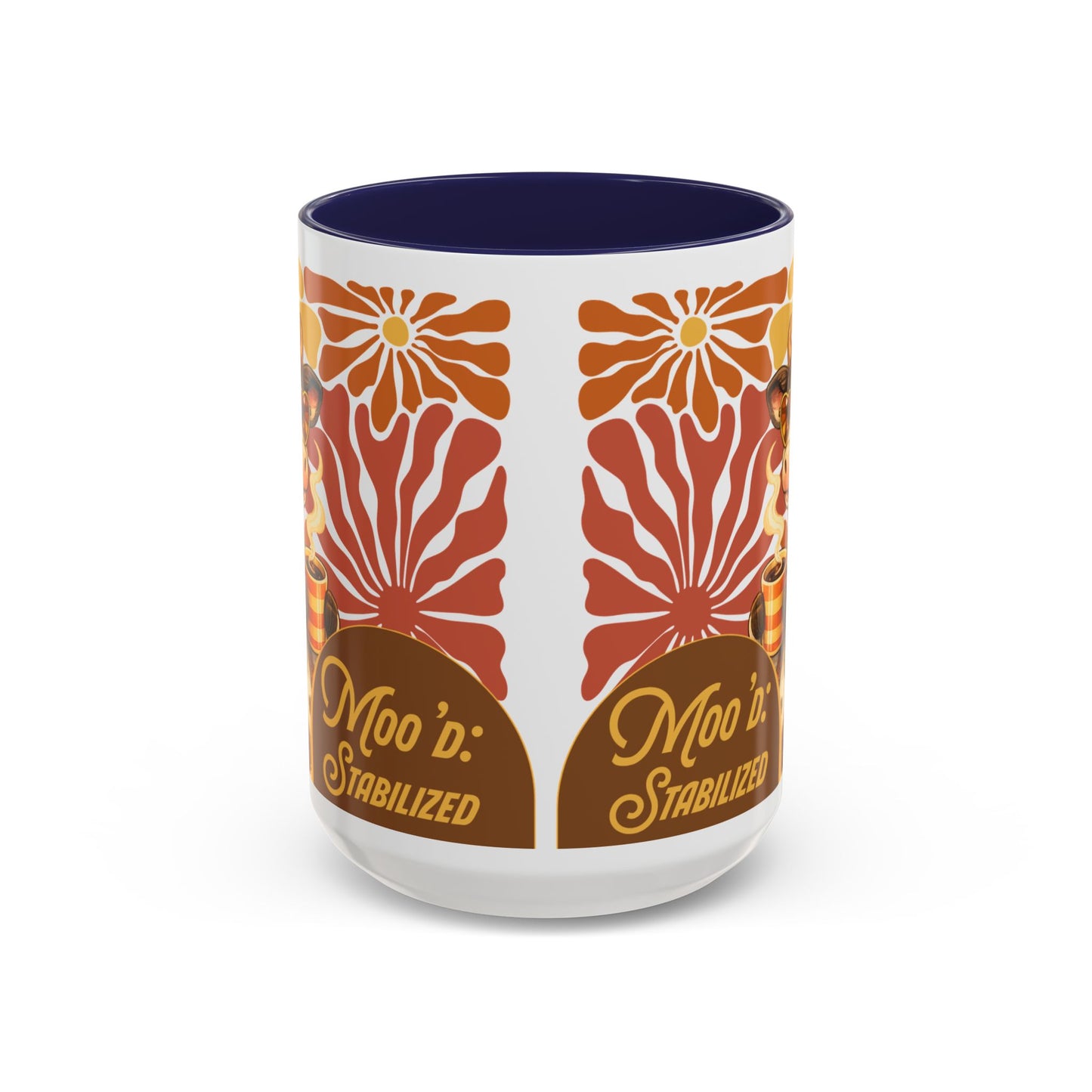 "Moo'd: Stabilized" Hippie Cow Accent Mug (15oz) - You're My Kind of Weird