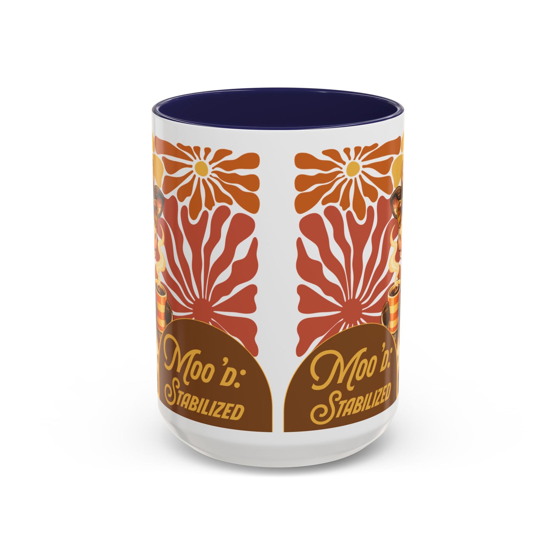 "Moo'd: Stabilized" Hippie Cow Accent Mug (15oz) - You're My Kind of Weird