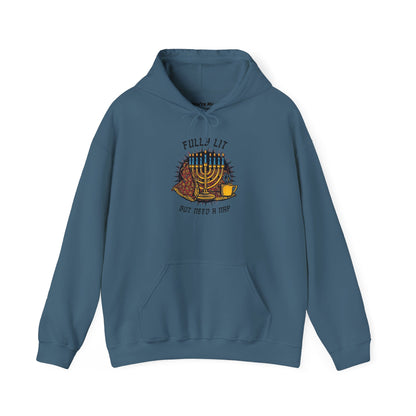 Fully Lit But Need a Nap Hoodie | Funny Hanukkah Sweatshirt - You're My Kind of Weird