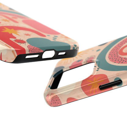 Dopamine Blast Retro Rainbow Pattern i - Phone Case | Abstract Boho Sun Design - You're My Kind of Weird