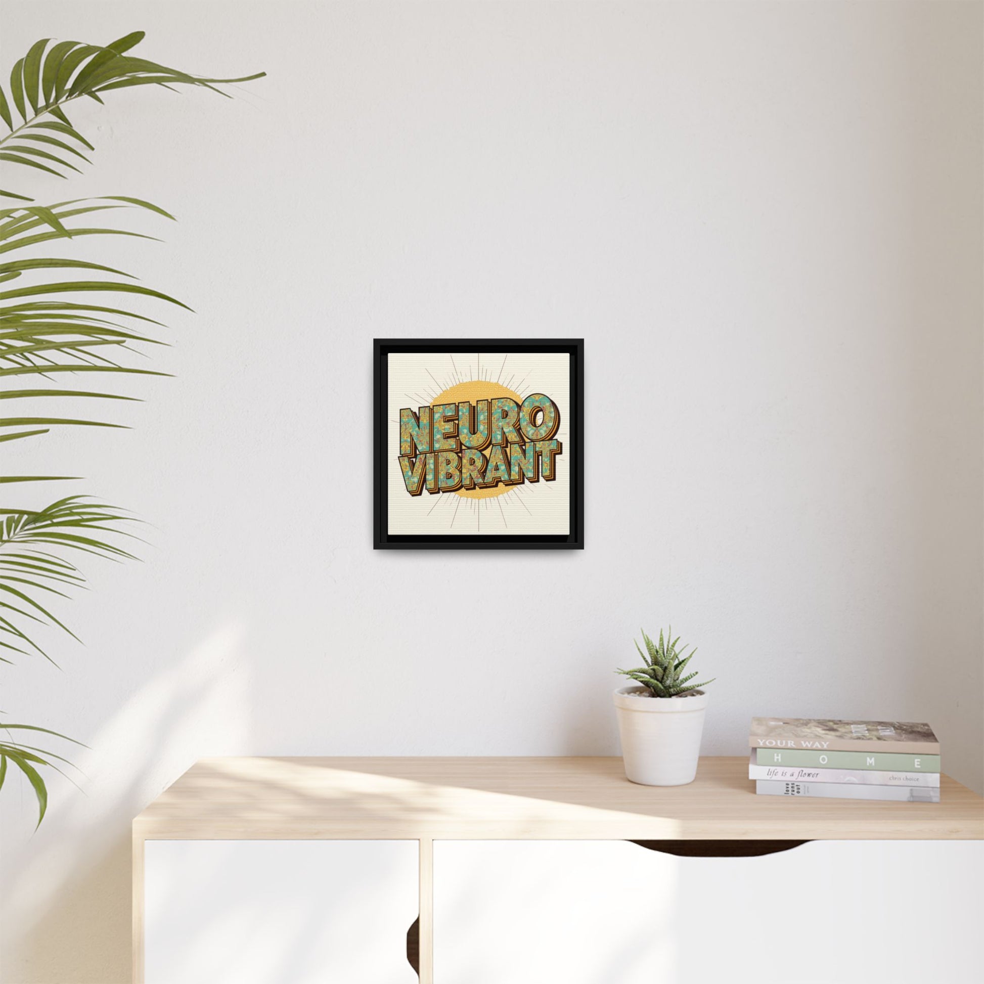Neuro Vibrant Framed Canvas Art — Colorful Retro Wall Print - You're My Kind of Weird