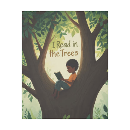 I read in the Trees Canvas Art | Reading Decor for Book Lovers, Wall Art for Kids, Unique Gift for Readers, Educational Wall Decor, Literary Gift - You're My Kind of Weird