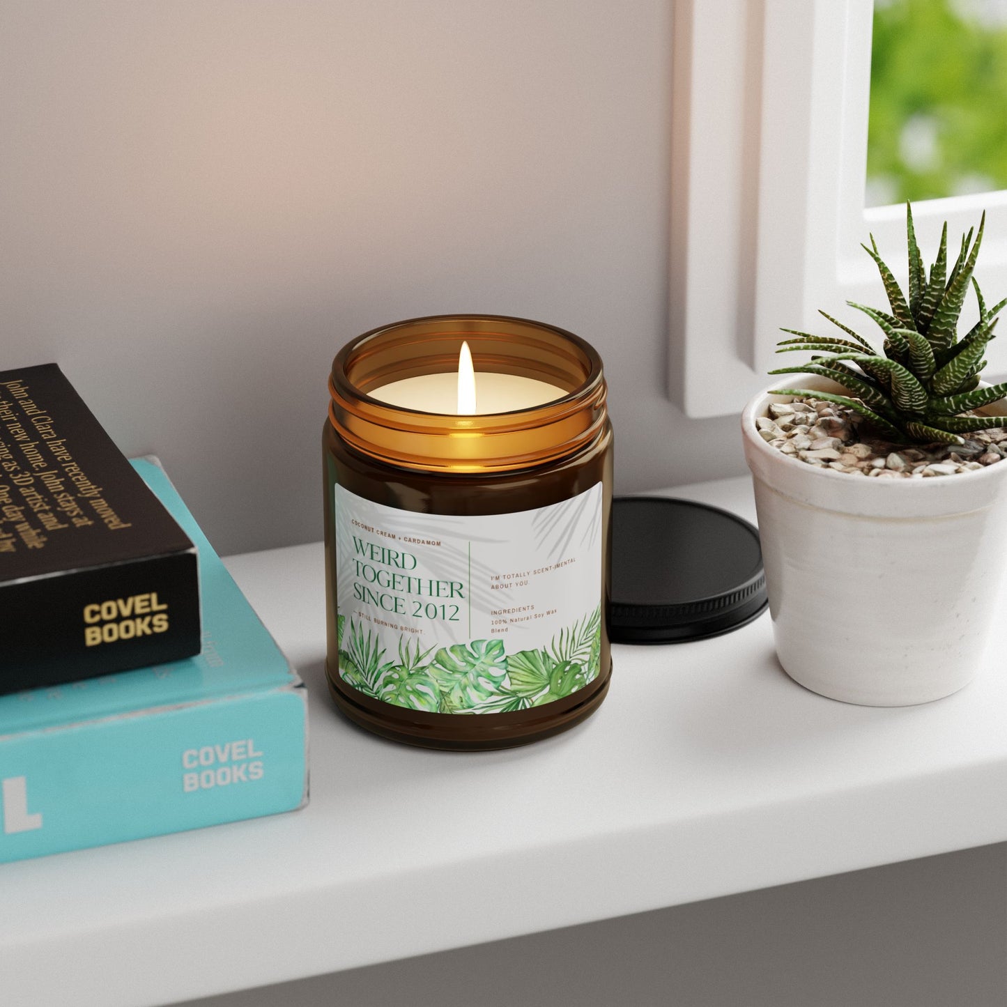 Weird Together Since [Custom] Candle | Coconut Cream + Cardamom Scented Soy Amber Jar - You're My Kind of Weird