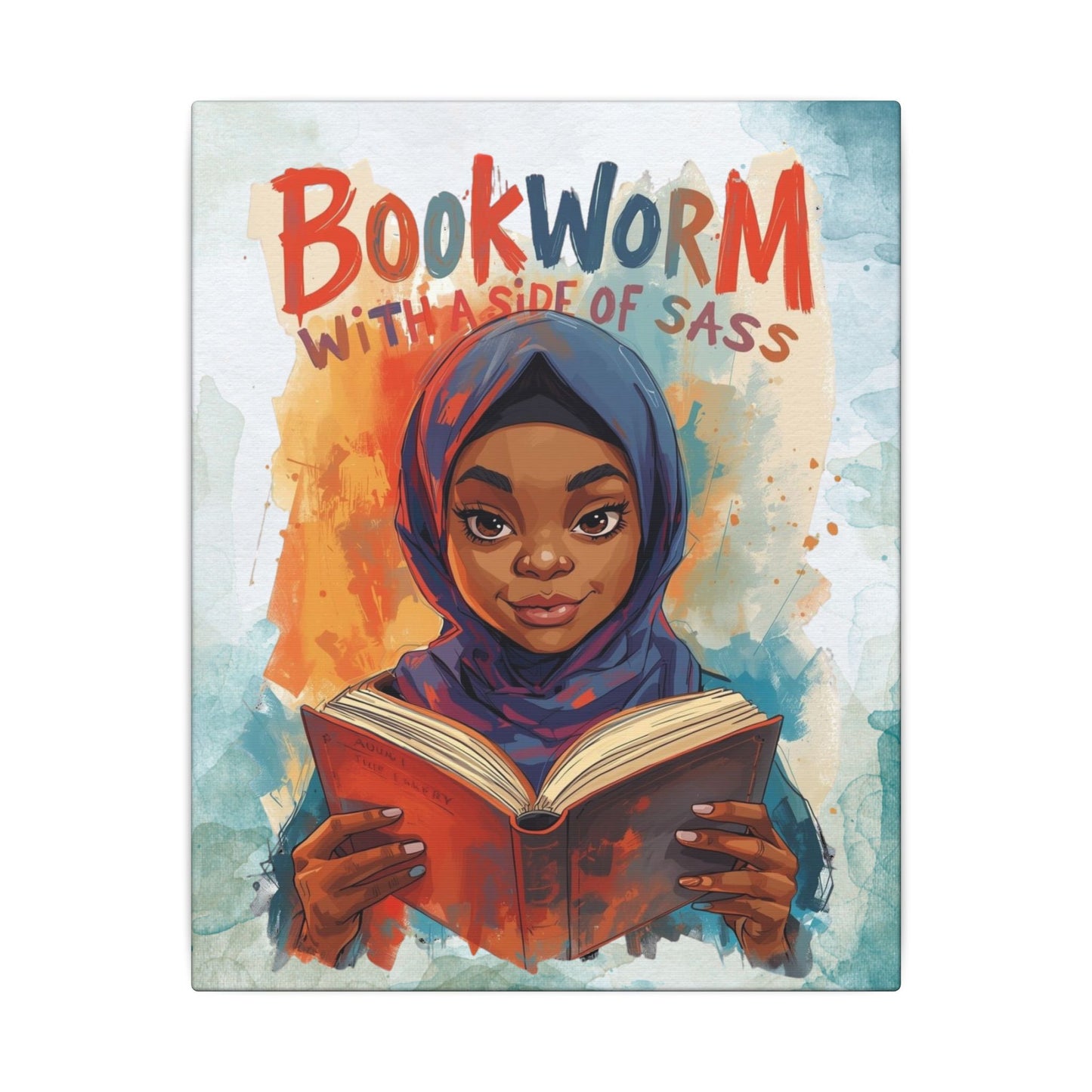 Bookworm Canvas Art | Reading Decor for Book Lovers, Wall Art for Kids, Unique Gift for Readers, Educational Wall Decor, Literary Gift