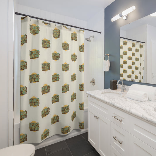 NeuroVibrant Pattern Shower Curtain — Retro Sunburst Bathroom Decor - You're My Kind of Weird