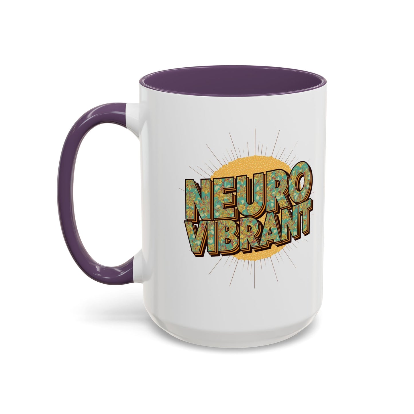 Neuro Vibrant Coffee Mug — Colorful Sunburst Accent Mug (15oz) - You're My Kind of Weird