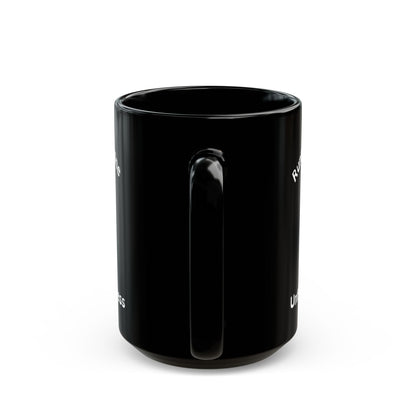 Running on Caffeine and Unfinished Business Ghost Mug | Black Coffee Cup - You're My Kind of Weird