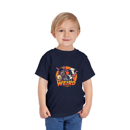 Whimsical Toddler Tee - 'You're Weird' Cute Animal Design, Fun Kids Shirt, Birthday Gift, Playdate Apparel, Funny Toddler Clothing