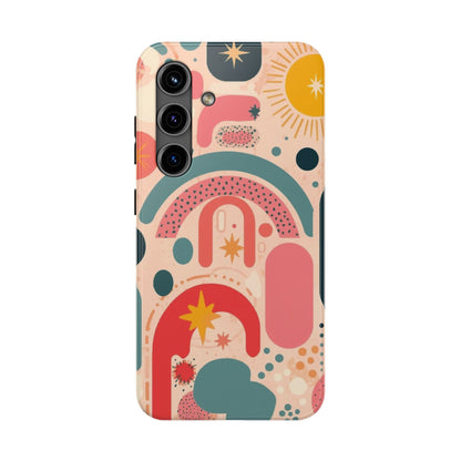 Dopamine Burst Abstract Rainbow Pattern Samsung Phone Case | Retro Sunburst Tough Case - You're My Kind of Weird
