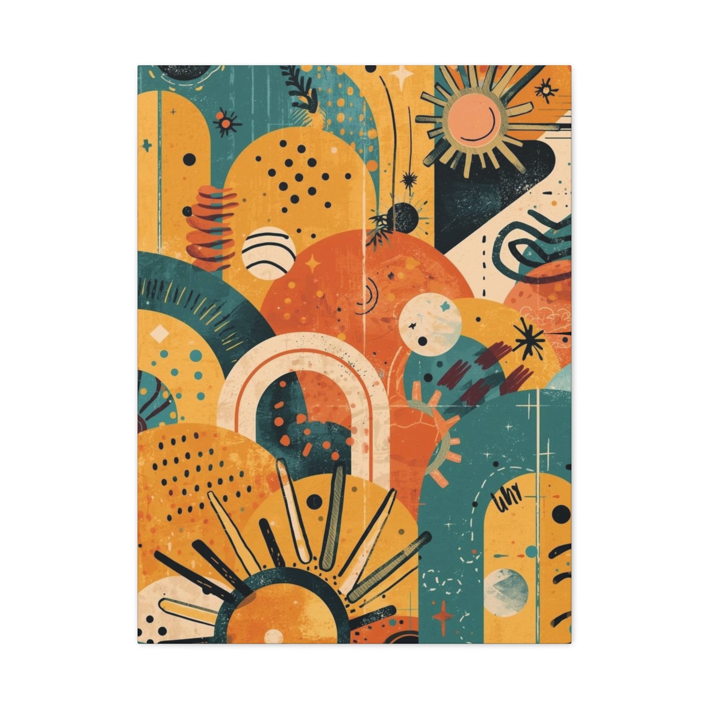 Dopamine Fun Abstract Retro Sunset Collage Canvas - You're My Kind of Weird