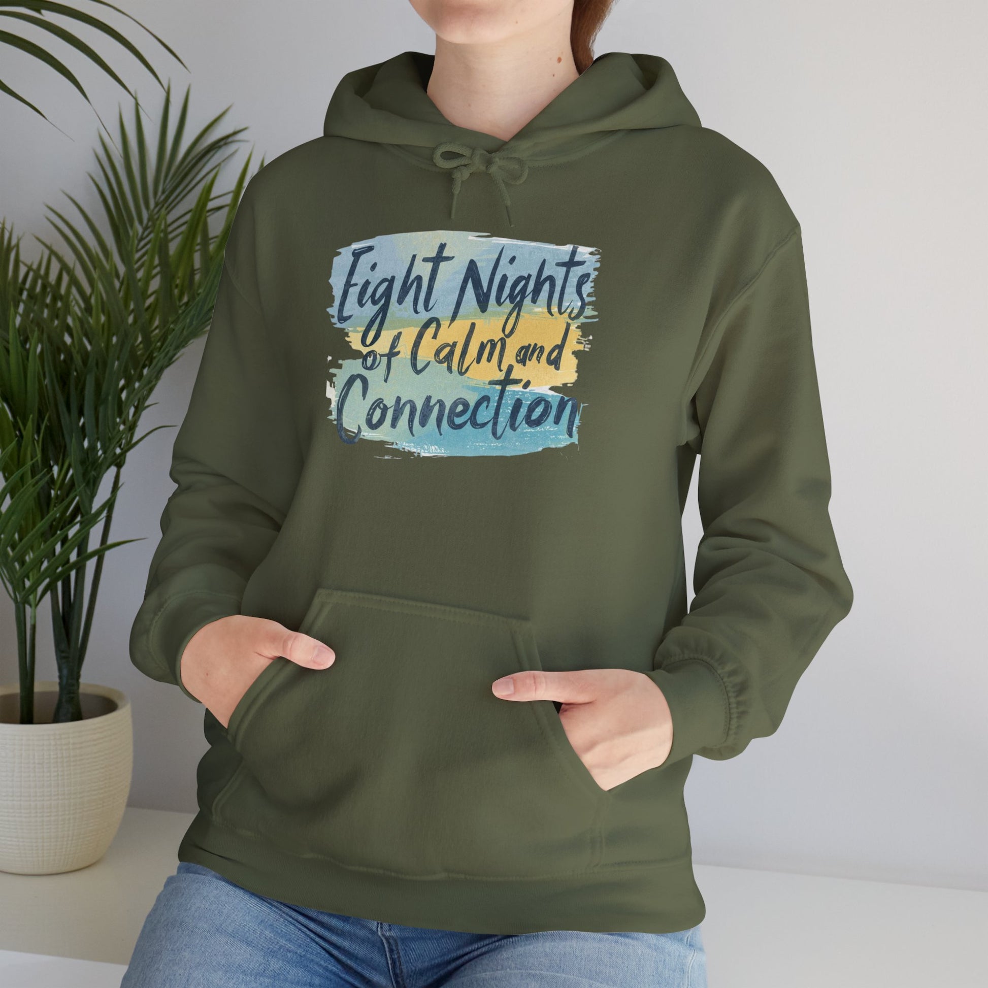 Eight Nights of Calm and Connection Hoodie | Cozy Hanukkah Sweatshirt - You're My Kind of Weird