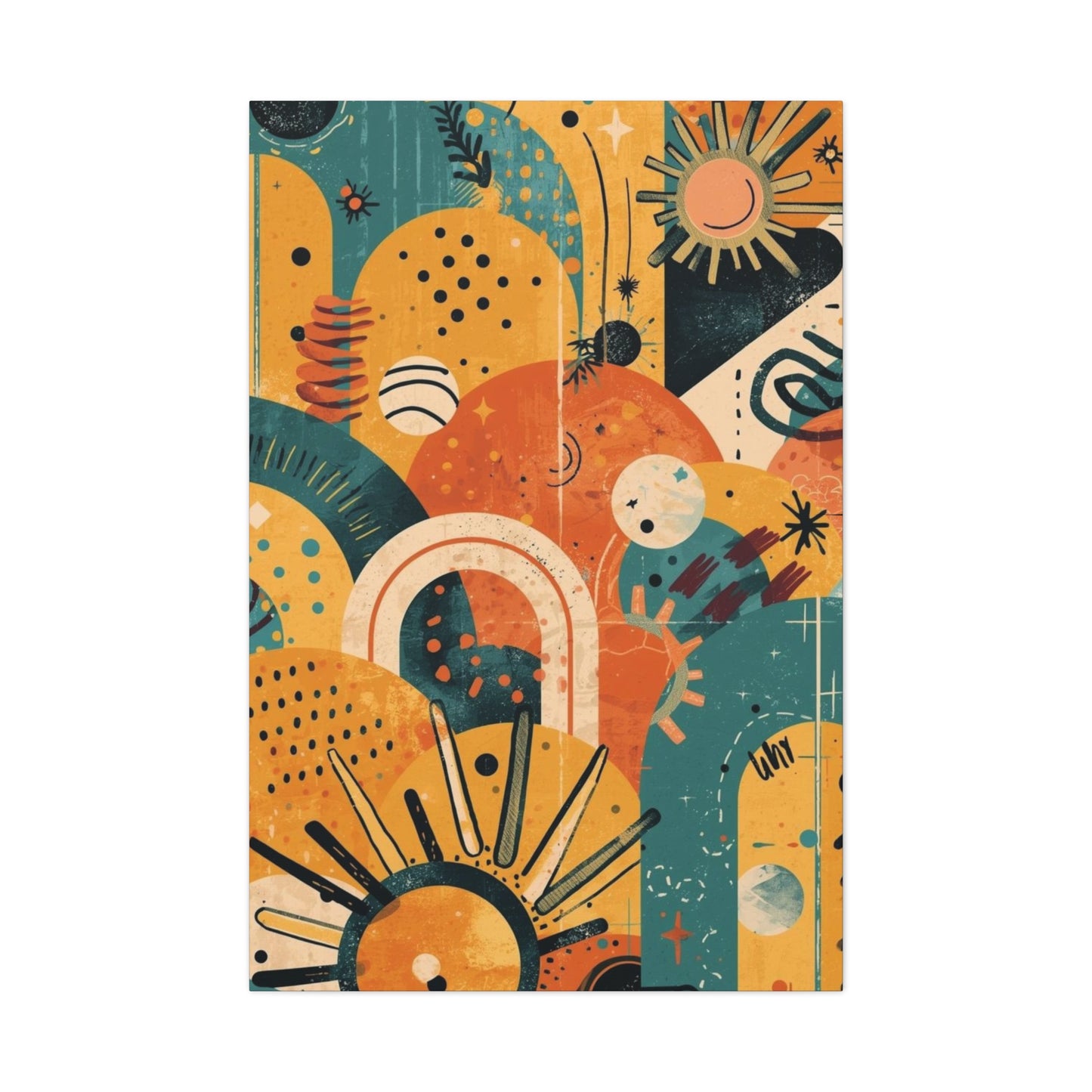 Dopamine Fun Abstract Retro Sunset Collage Canvas - You're My Kind of Weird