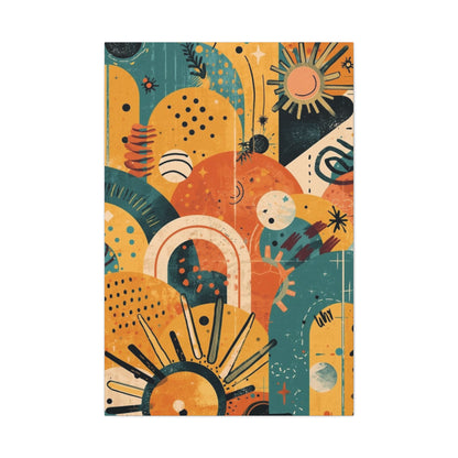 Dopamine Fun Abstract Retro Sunset Collage Canvas - You're My Kind of Weird