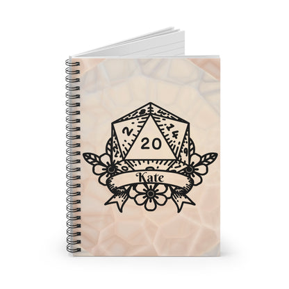 D20 Floral Crest Spiral Notebook | Personalized Ruled Journal - You're My Kind of Weird
