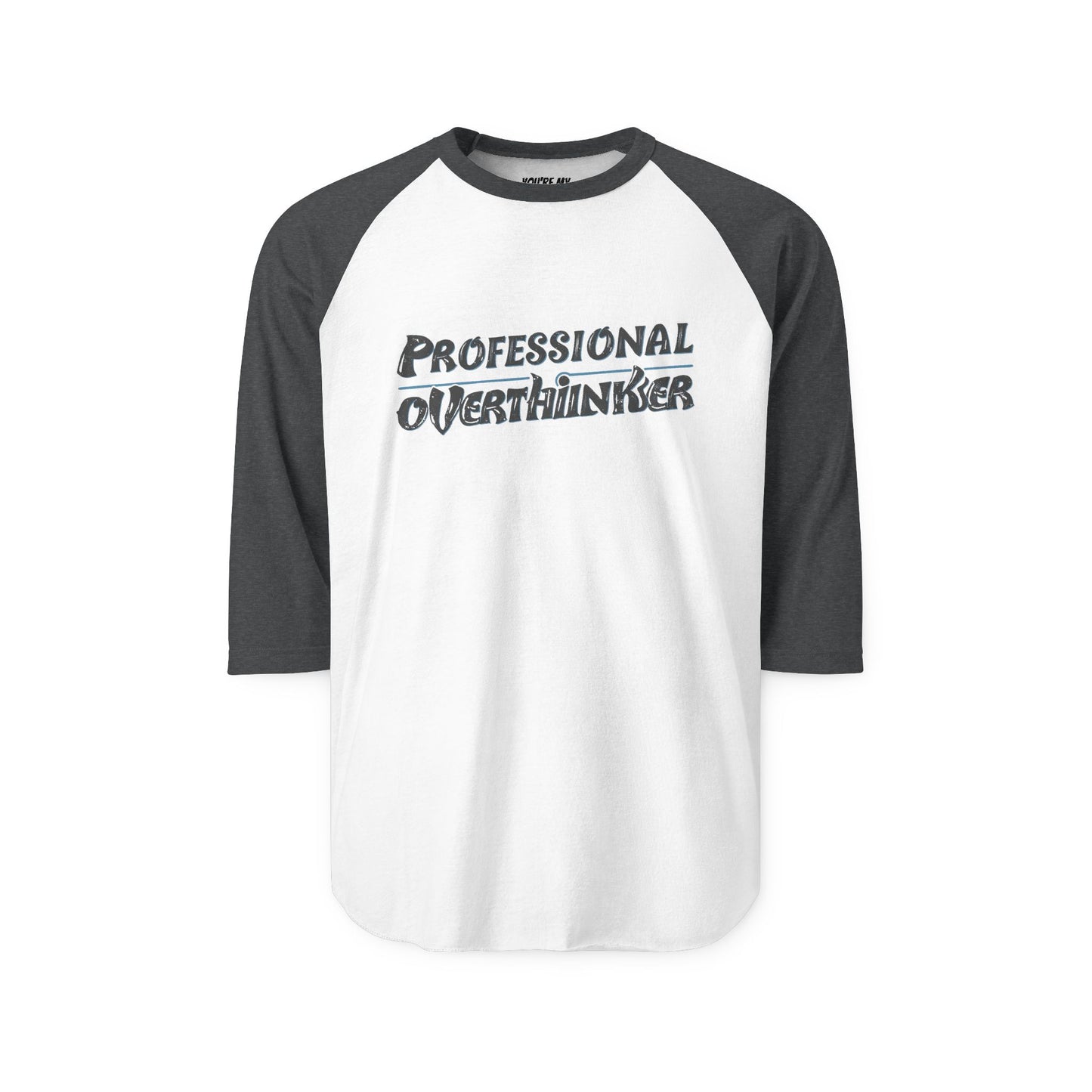 Unisex Professional Overthinker Raglan Tee – ¾ Sleeve Soft Cotton Shirt | Casual, Prewashed, Reactive-Dyed, Perfect Gift for Overthinkers