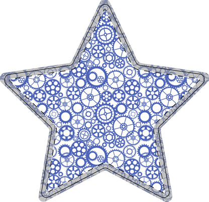 Freestanding Blue Gear Wooden Letters & Shapes - You're My Kind of Weird