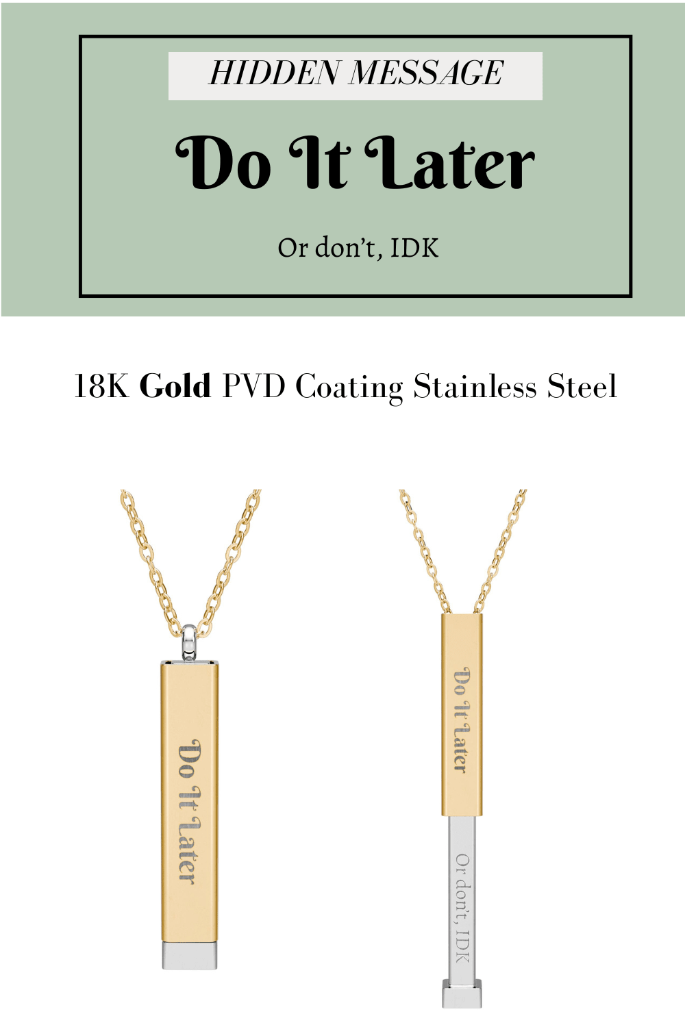Hidden Message Necklace, Sliding Bar Necklace - You're My Kind of Weird