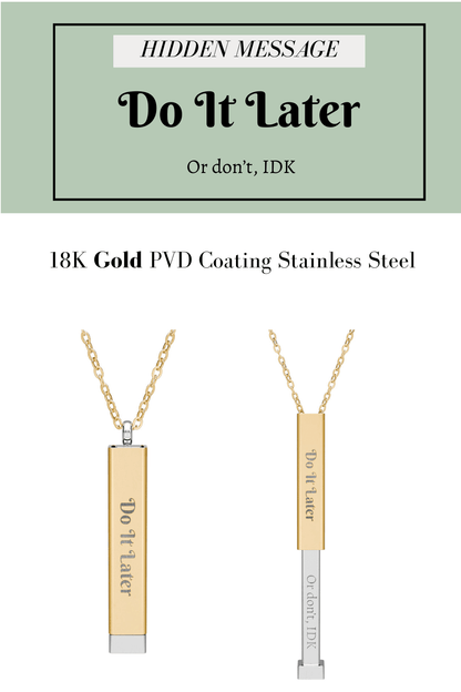 Hidden Message Necklace, Sliding Bar Necklace - You're My Kind of Weird