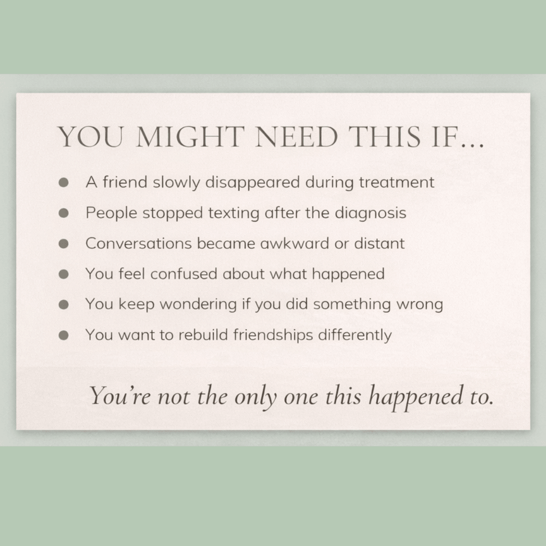 Cancer Friendship Loss Workbook | When Friends Disappear During Illness - You're My Kind of Weird