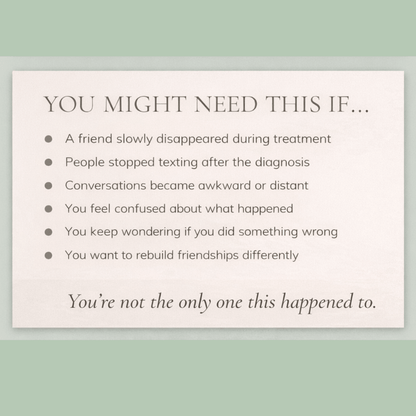 Cancer Friendship Loss Workbook | When Friends Disappear During Illness - You're My Kind of Weird