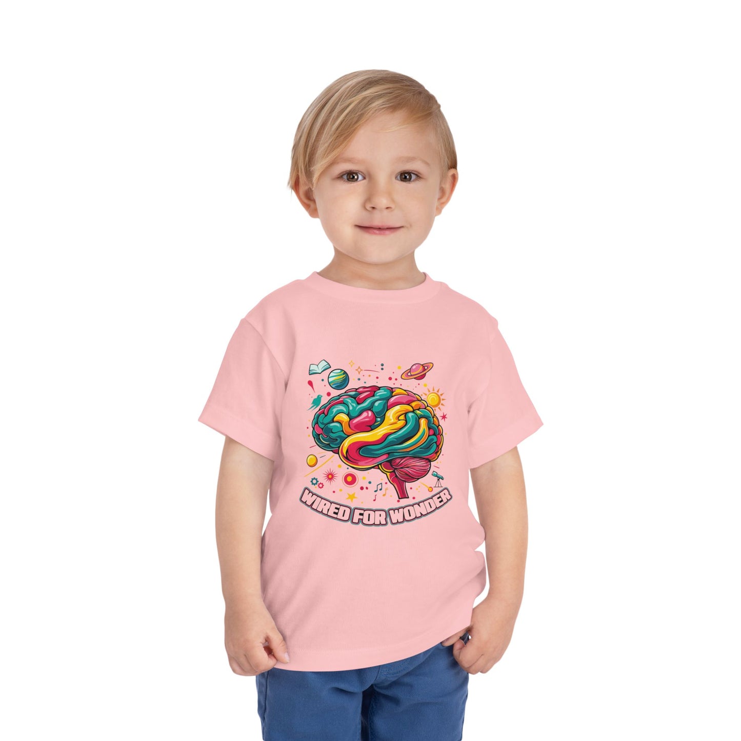 Toddler Tee — 'Wired for Wonder' Colorful Brain Space Graphic - You're My Kind of Weird