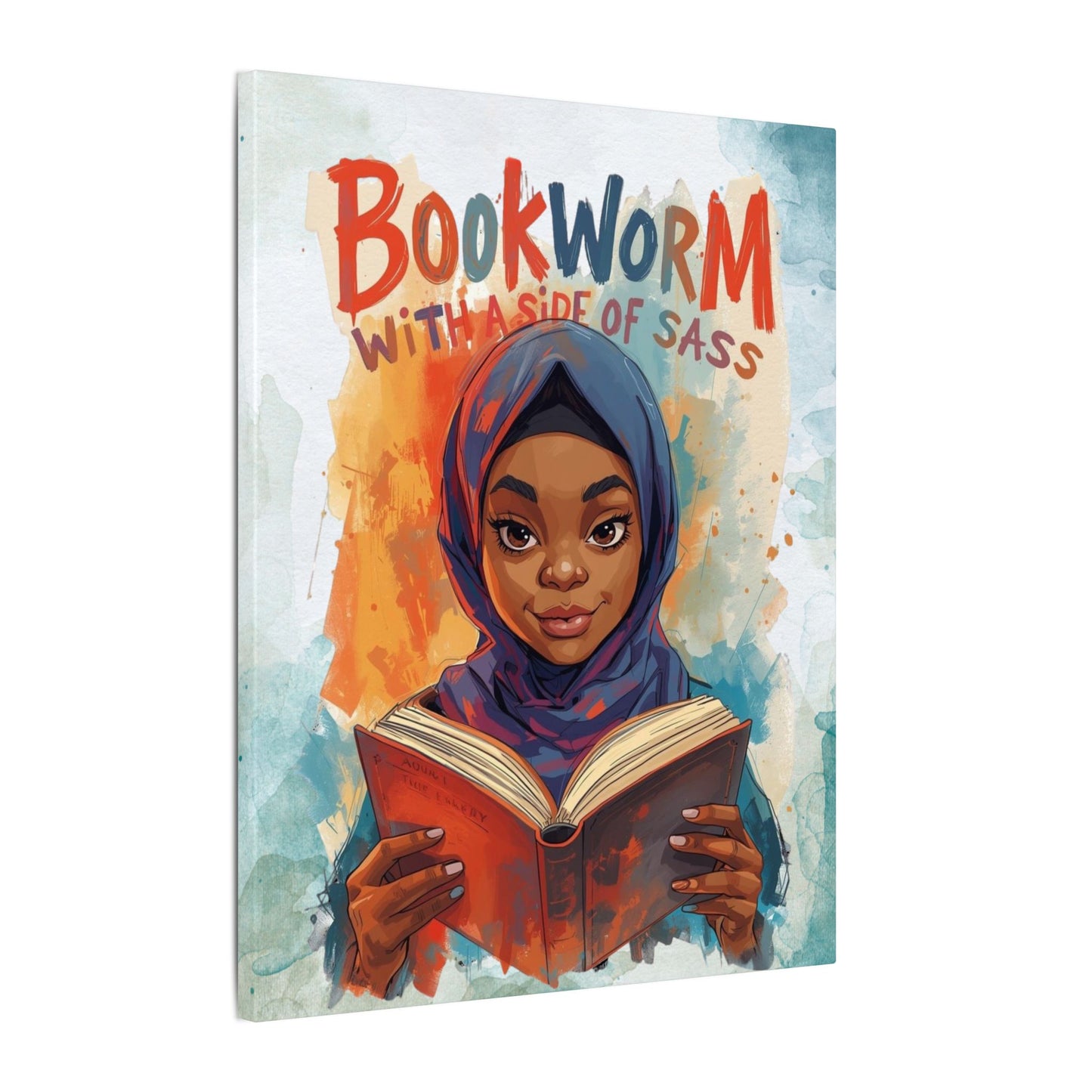 Bookworm Canvas Art | Reading Decor for Book Lovers, Wall Art for Kids, Unique Gift for Readers, Educational Wall Decor, Literary Gift