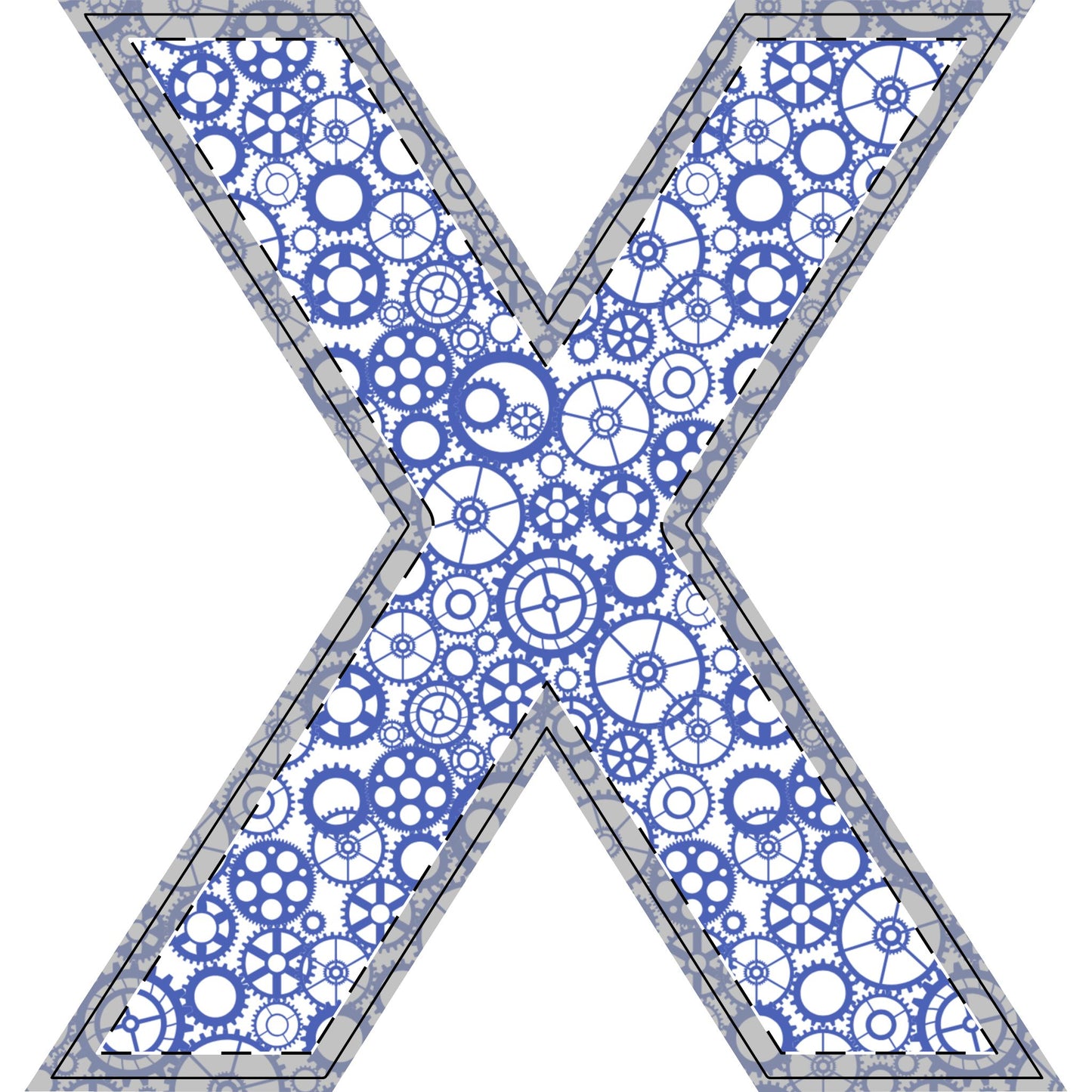 Freestanding Blue Gear Wooden Letters & Shapes - You're My Kind of Weird